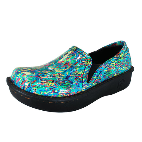 Sanosan Maria Comfort Slip-On Clogs in Colorful Fish print