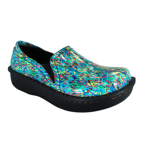 Sanosan Maria Comfort Slip-On Clogs in Colorful Fish print