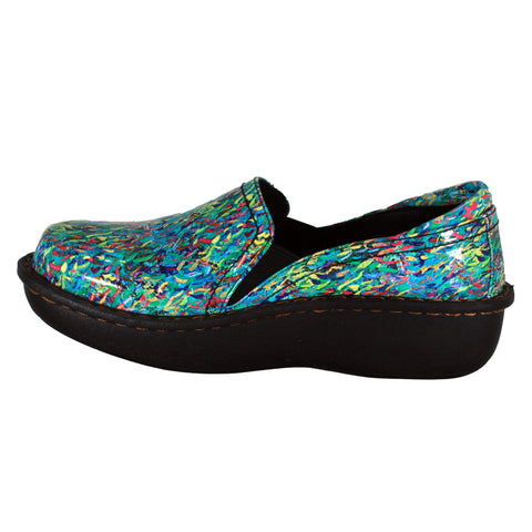 Sanosan Maria Comfort Slip-On Clogs in Colorful Fish print