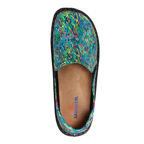 Sanosan Maria Comfort Slip-On Clogs in Colorful Fish print