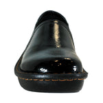 Sanosan Maria Comfort Slip-On Clogs in Black Crinkle Patent