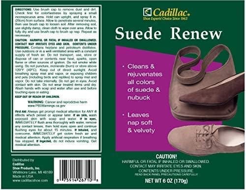 Cadillac Cad-Suede-Renew Cadillac Suede Renew - Suede Shoe Cleaner Spray with Brush Cap - 6 Ounces