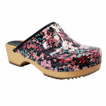 BJORK BJORK Maja Wood Josse Printed Leather Clogs Multi / EU-36