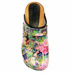 BJORK BJORK Maja Wood Colibri Printed Leather Clogs