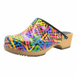 BJORK BJORK Maja Open Back Geometric Leather Clogs