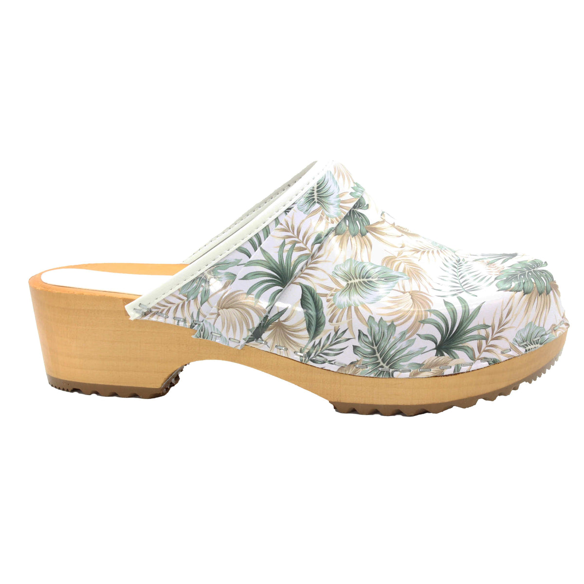 BJORK BJORK Maja Open Back Tropical Leather Clogs