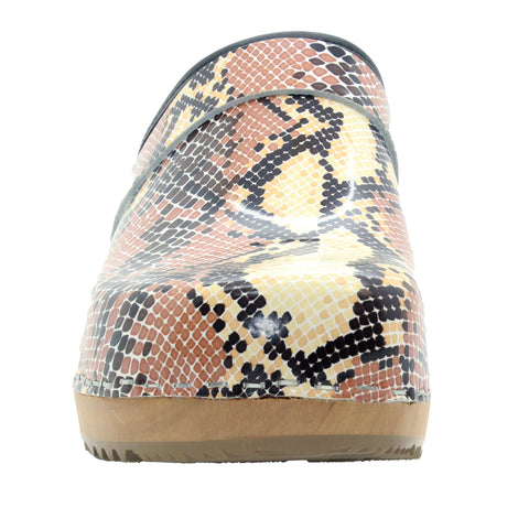 BJORK BJORK Maja Open Back Python Leather Clogs