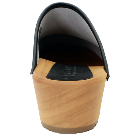 BJORK Maja Wood Graffiti II Leather Clogs