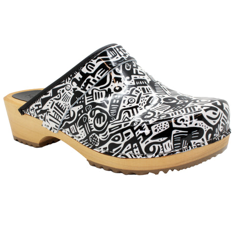 BJORK Maja Wood Juni Leather Clogs