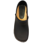 KLÄGN KLÄGN Tindra Wood Closed Back Grip Brown Leather Clogs