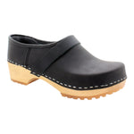 BJORK Tilda Wood Classic Closed Back Leather Clogs