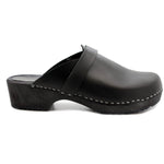 KLÄGN KLÄGN Men's Axel Leather Open Back Wooden Clogs