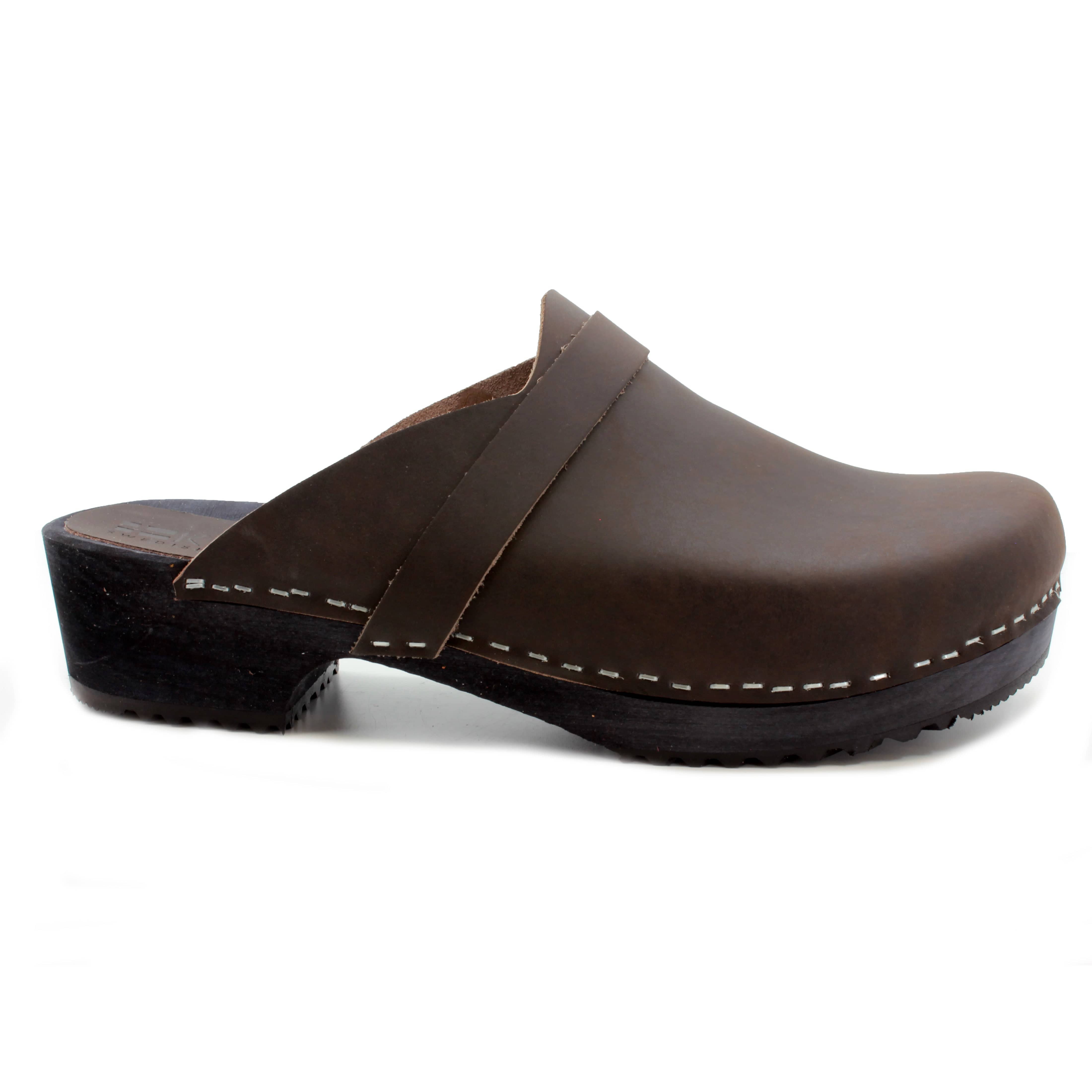 BJORK Men's Axel Leather Open Back Wooden Clogs– ClogOutlet.com