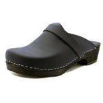 KLÄGN KLÄGN Men's Axel Leather Open Back Wooden Clogs
