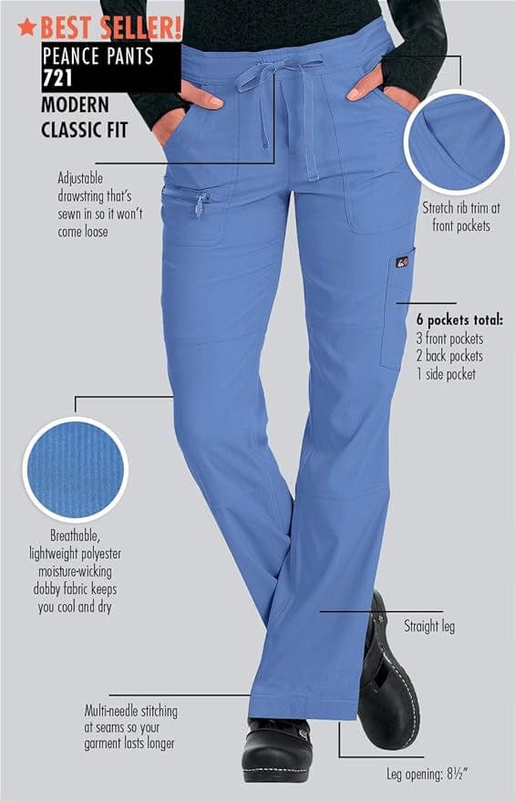 koi koi Lite Peace Women's 6-Pocket Stretch Scrub Pants