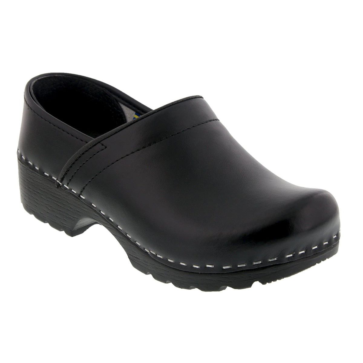 BJORK 657001-2-36 BJORK Women's Swedish Professional Black Leather Clogs Black / EU-36