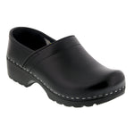 BJORK 657001-2-36 BJORK Women's Swedish Professional Black Leather Clogs Black / EU-36