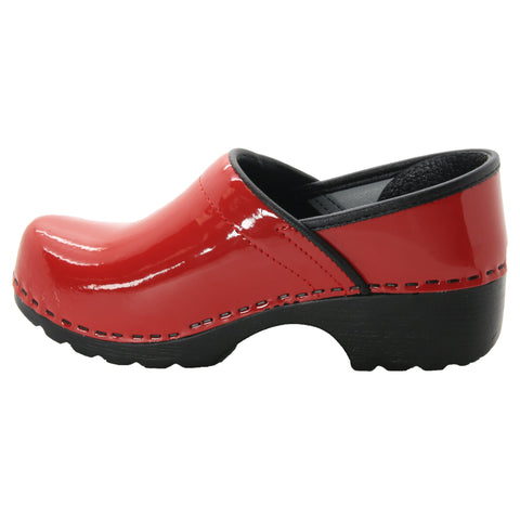 BJORK BJORK KARIN Swedish Women's Pro Red Patent Leather Clogs