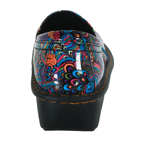 Sanosan Maria Comfort Slip-On Clogs in Mardi Gras print