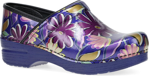 DANSKO Professional Indigo Flower Print Leather Clogs