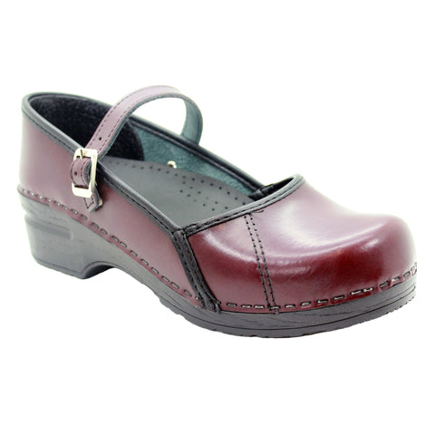 BJORK 750006-47-36 BJORK MARCELLA Mary Jane Cabrio Leather Clogs Bordeaux / EU-36