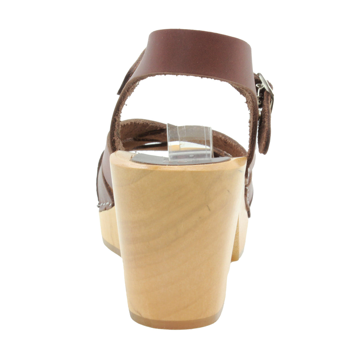 BJORK BJORK ULLA Swedish Wood Clog Sandals in Brown Leather