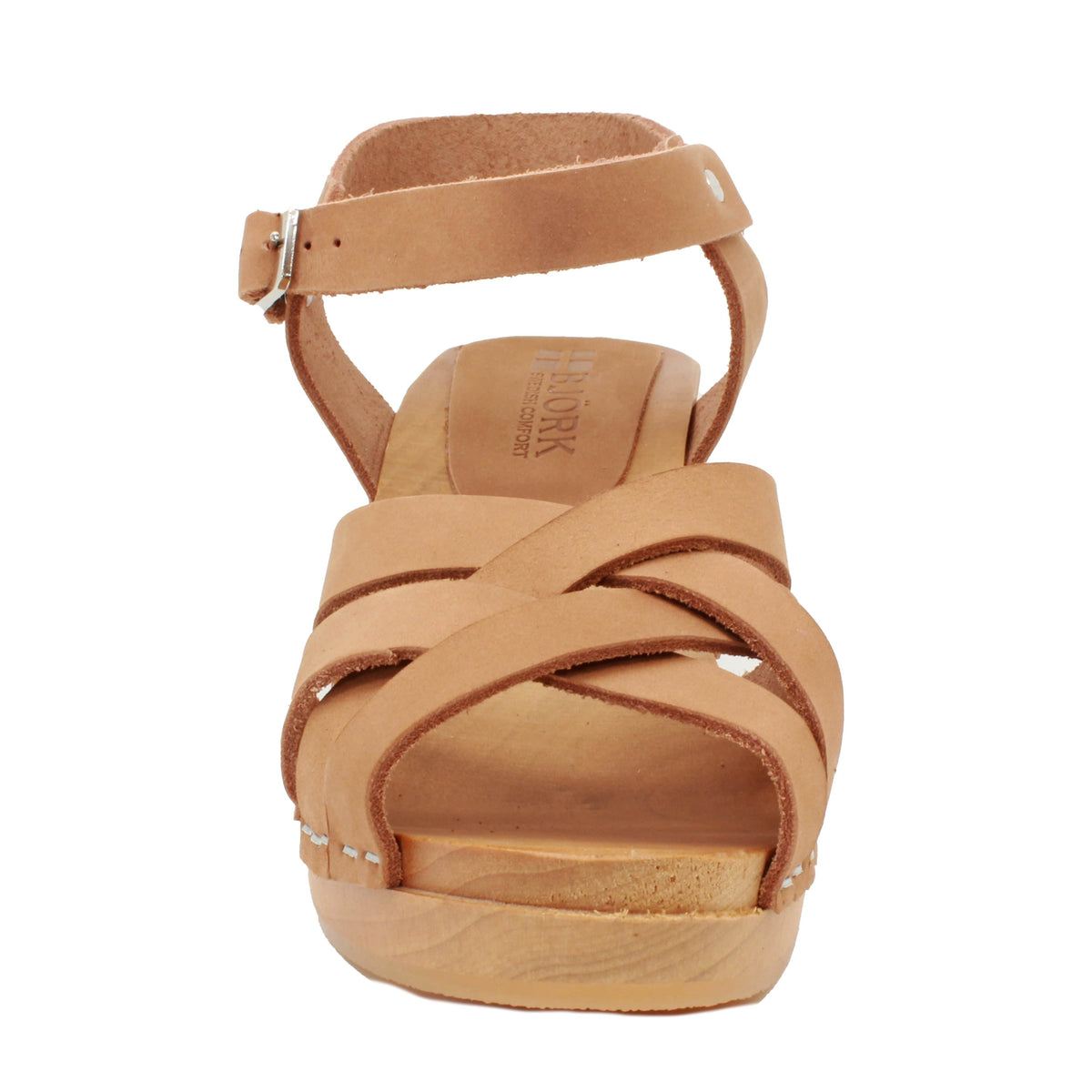 BJORK BJORK ULRIKA Swedish Wood Clog Sandals in Nubuck Leather