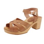 BJORK BJORK ULRIKA Swedish Wood Clog Sandals in Nubuck Leather