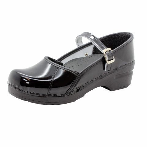 BJORK BJORK MARCELLA Mary Jane Black Patent Leather Clogs