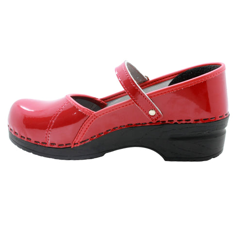 BJORK BJORK MARCELLA Mary Jane Red Patent Leather Clogs