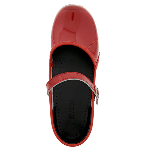 BJORK BJORK MARCELLA Mary Jane Red Patent Leather Clogs