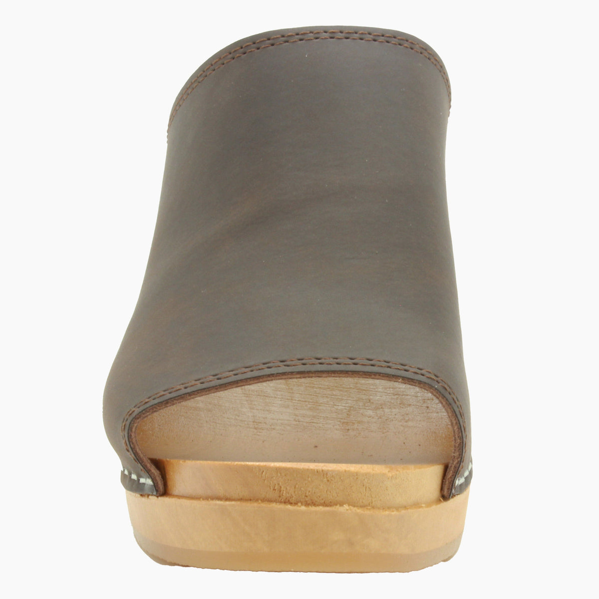 BJORK BJORK Thali Mid-heel Leather Peep Toe Wooden Clog Sandals