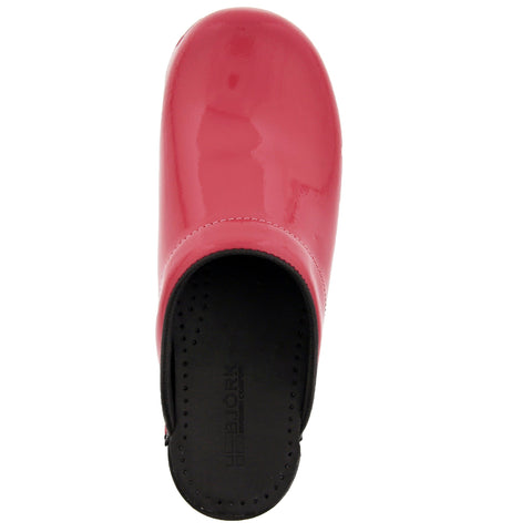 BJORK BJORK Elly Open Back Fuchsia Patent Leather Clogs