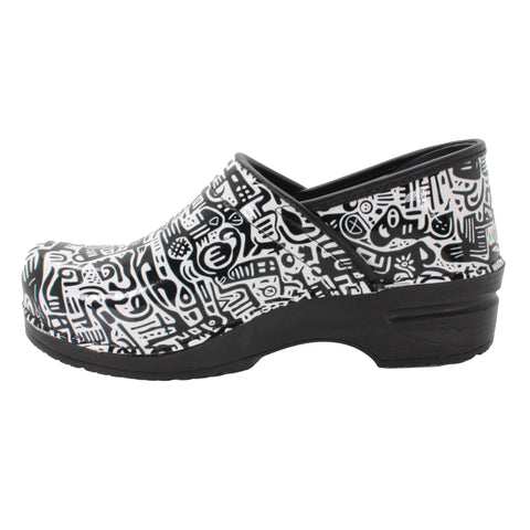 BJORK PROFESSIONAL Juni Printed Leather Clogs