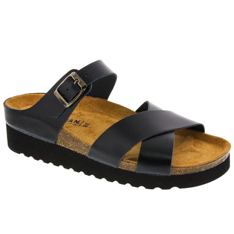 Sanosan 510125-436559-38 SANOSAN Slide Open Back Sandal Sample Sale - SAVE $$$ Salma / Navy Leather / EU-38