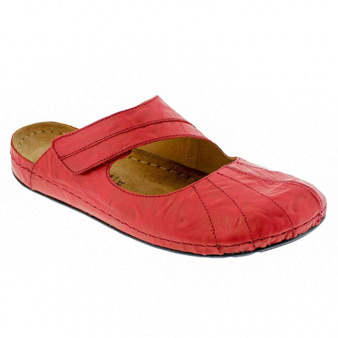 Sanosan 516326-81046-40 SANOSAN Slide Open Back Sandal Sample Sale - SAVE $$$ Meredith / Red Crinkled / EU-40