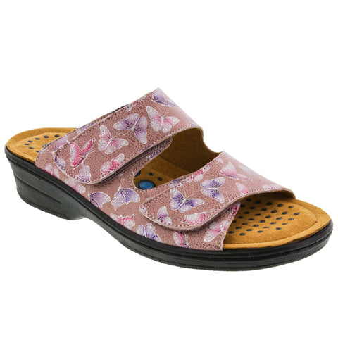 Sanosan 524042-458274-38 SANOSAN Slide Open Back Sandal Sample Sale - SAVE $$$ Lucille / Pink Butterflies / EU-38