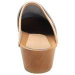 BJORK BJORK Maja Wood Open Back Clogs in Nude Leather