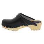 BJORK BJORK Maja White Wood Open Back Leather Clogs