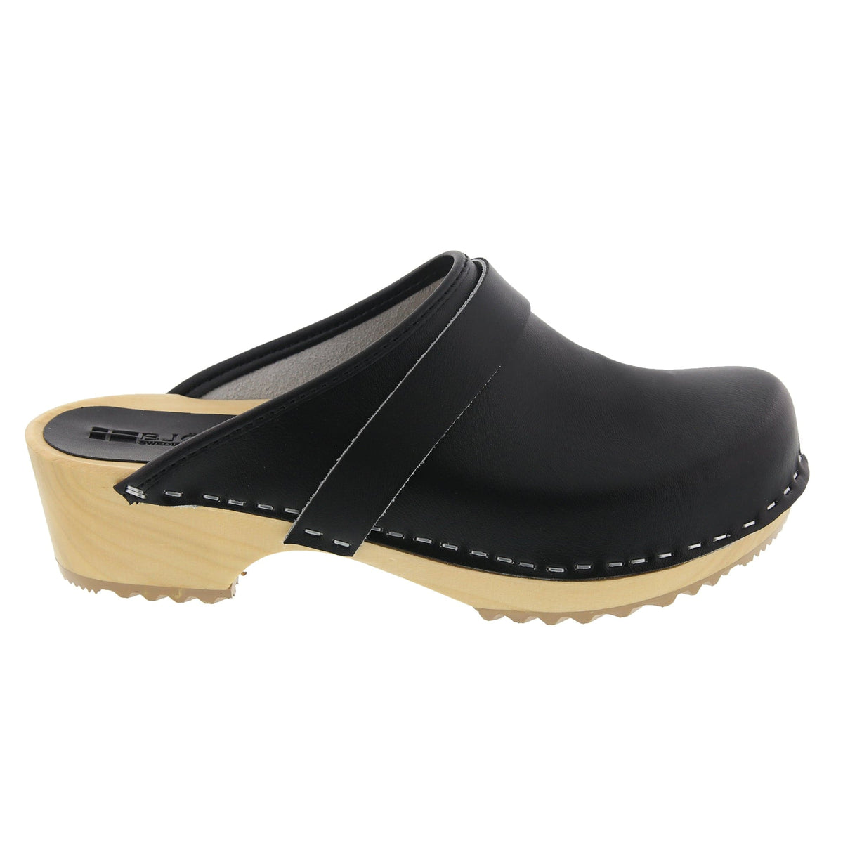 BJORK BJORK Maja White Wood Open Back Leather Clogs