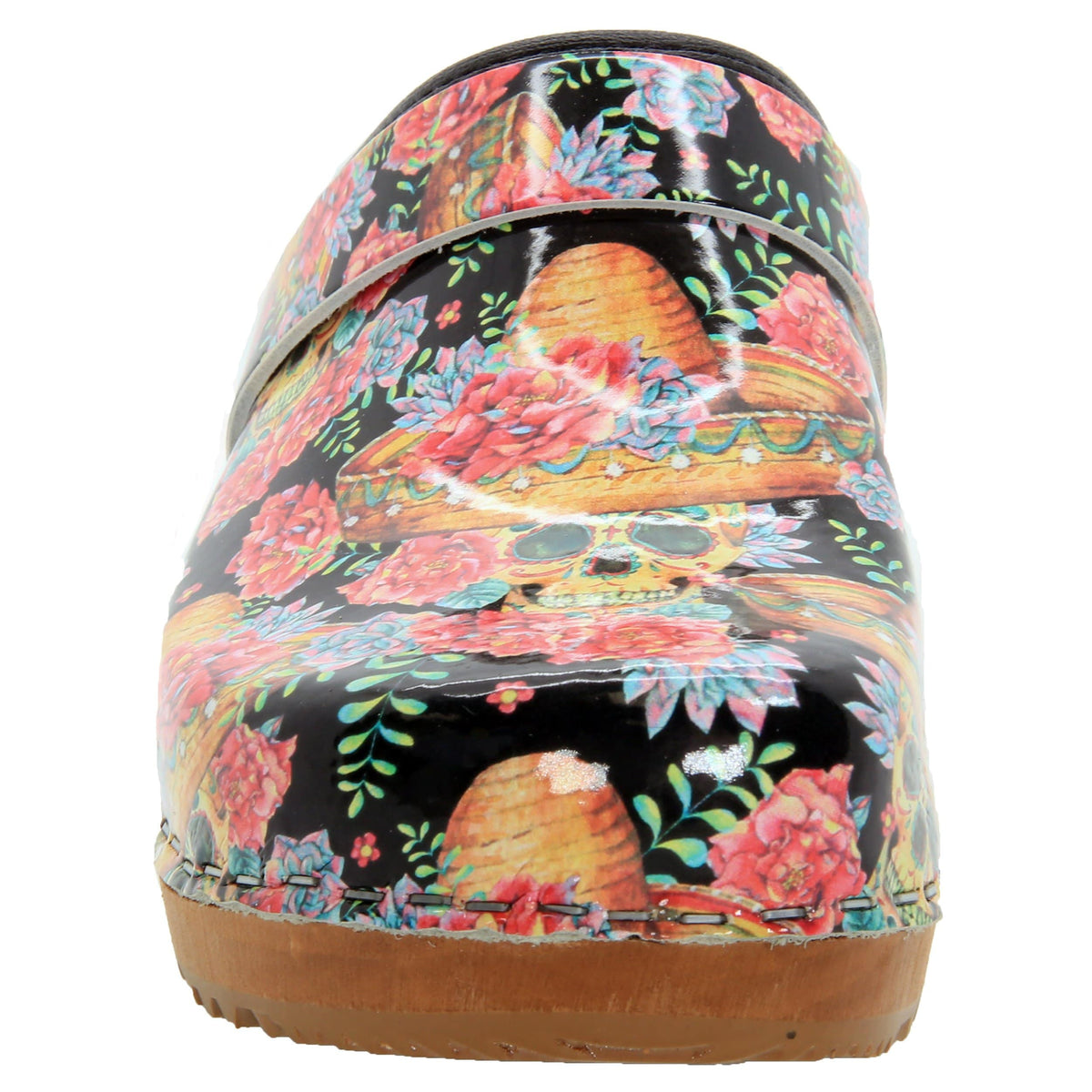 BJORK BJORK Vera Wood Open Back Leather Clogs