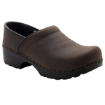 BJORK 657206-78-36 BJORK KARIN Swedish Women's Pro Oiled Leather Clogs Brown / EU-36