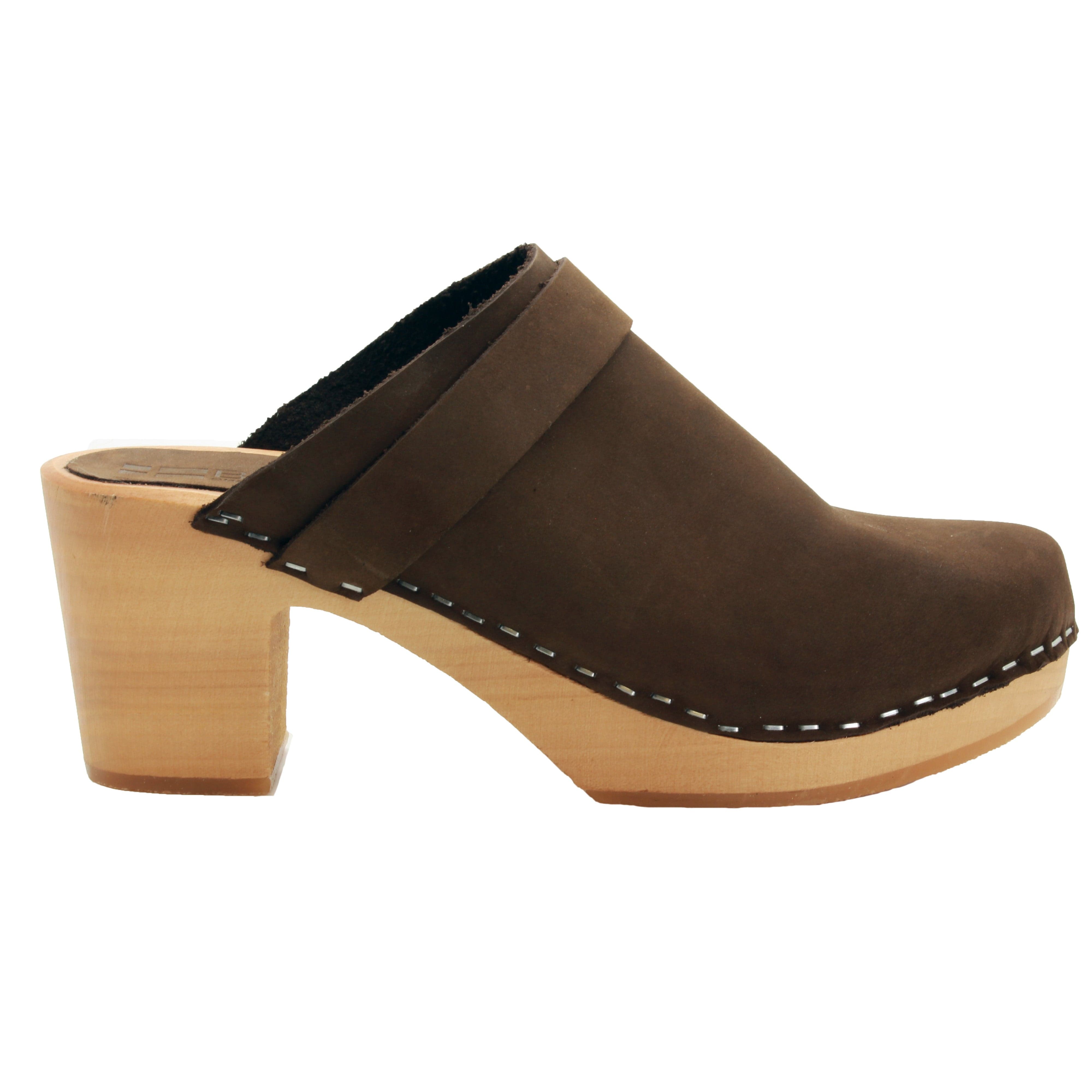 BJORK Tia Wooden Clogs In Oiled Leather - Made In Europe– ClogOutlet.com