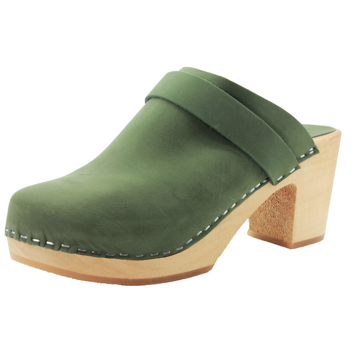 BJORK BJORK TIA Wooden Clogs in Oiled Leather