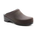 BJORK 750247-78-47 BJORK Men's SAM OPEN BACK Oiled Leather Clogs Brown / EU-47