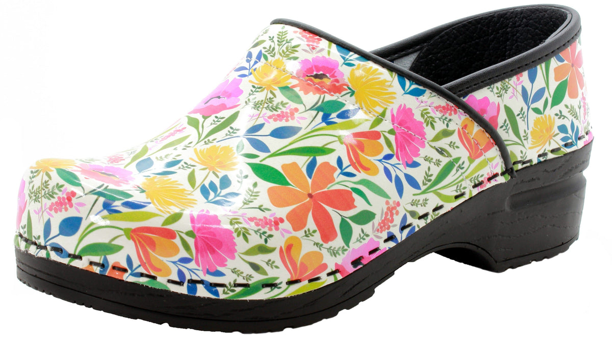 KLÄGN KLÄGN PROFESSIONAL Blomma Printed Leather Clogs