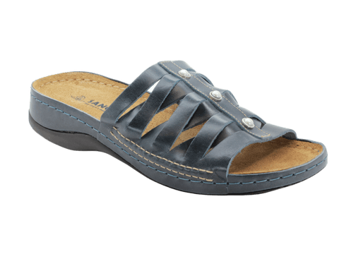 Sanosan Perla / Navy / 38 SANOSAN Slide Open Back Sandal Sample Sale - CLOSEOUT Perla / Navy / EU-38