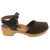 BJORK BJORK ALMA Swedish Wood Clog Sandals in Veg Tan Leather