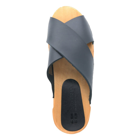 BJORK BJORK EEVI Criss-Cross Wood Clog Leather Sandals