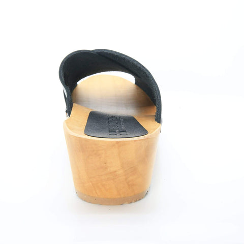 BJORK BJORK EEVI Criss-Cross Wood Clog Leather Sandals